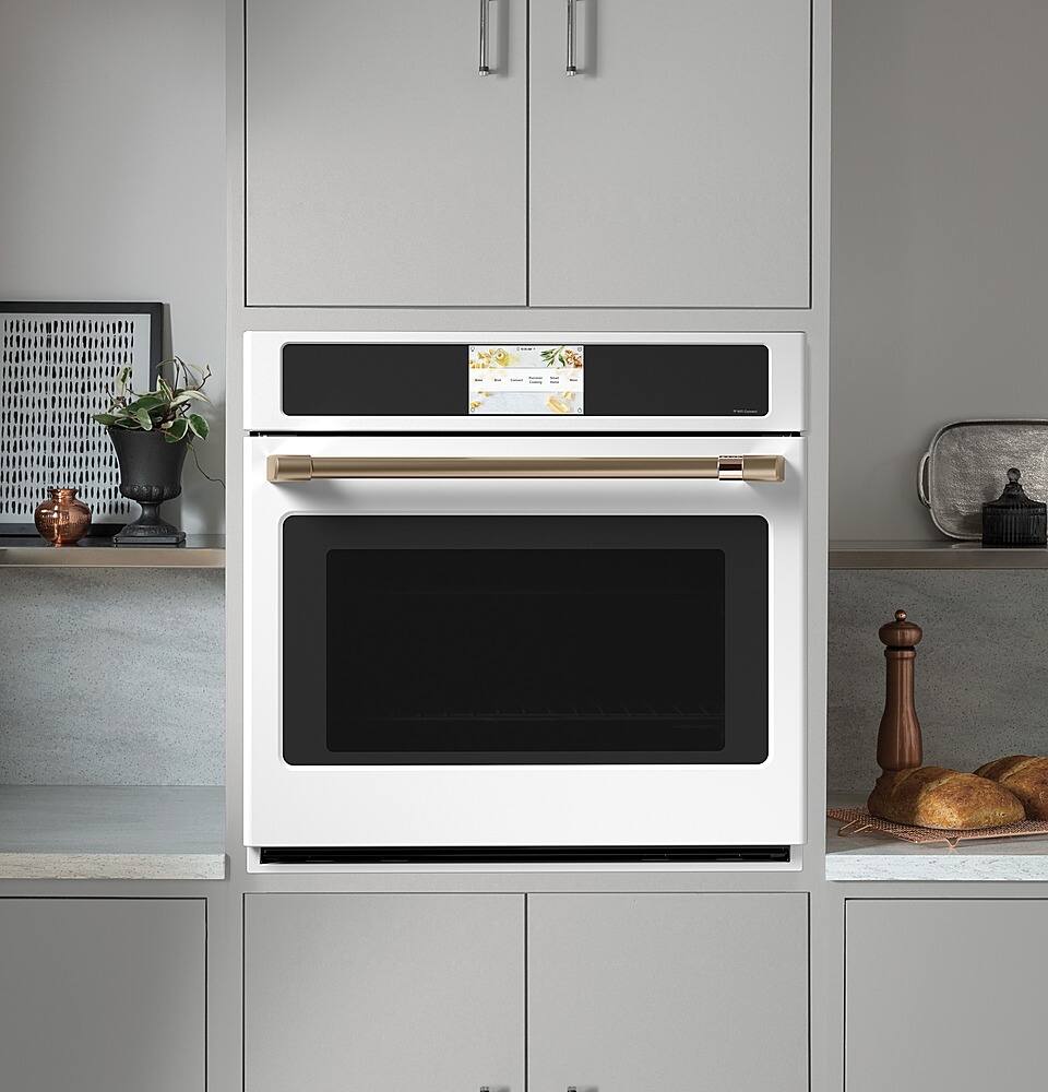 Alt View 14. Café - 30" Built-In Single Electric Convection Wall Oven with True European Convection and In-Oven Camera, Customizable - Matte White.