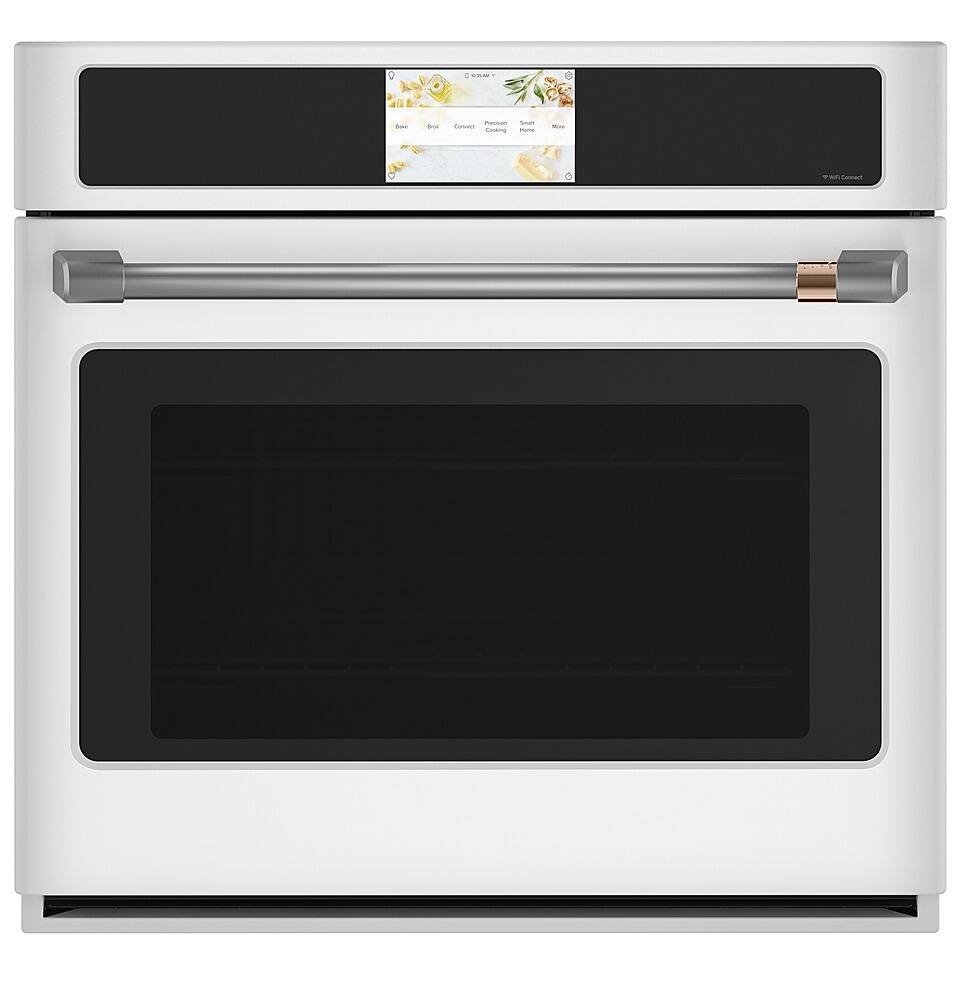 Alt View 36. Café - 30" Built-In Single Electric Convection Wall Oven with True European Convection and In-Oven Camera, Customizable - Matte White.