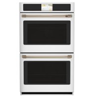 Café - 30" Built-In Double Electric Convection Wall Oven with True European Convection and In-Oven Camera, Customizable - Matte White - Front_Zoom