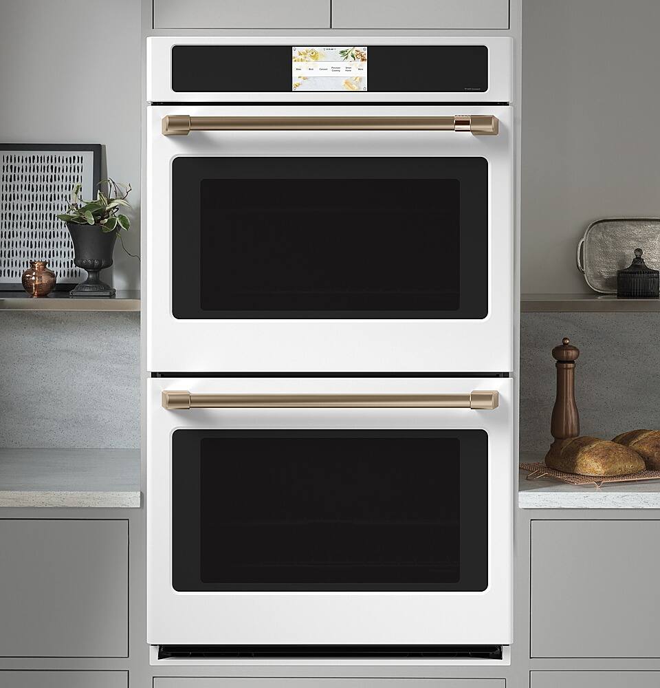 Alt View 19. Café - 30" Built-In Double Electric Convection Wall Oven with True European Convection and In-Oven Camera, Customizable - Matte White.