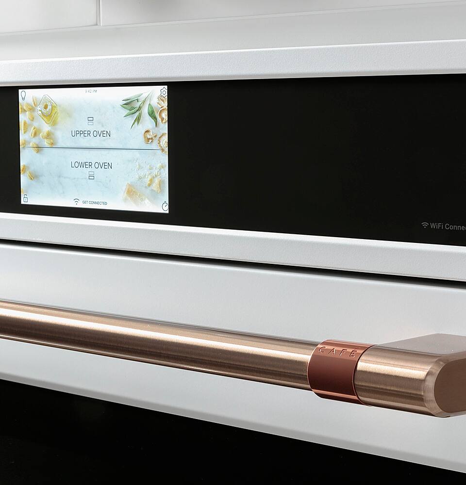 Alt View 35. Café - 30" Built-In Double Electric Convection Wall Oven with True European Convection and In-Oven Camera, Customizable - Matte White.