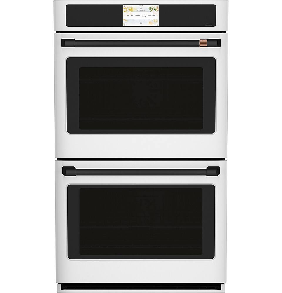 Alt View 36. Café - 30" Built-In Double Electric Convection Wall Oven with True European Convection and In-Oven Camera, Customizable - Matte White.