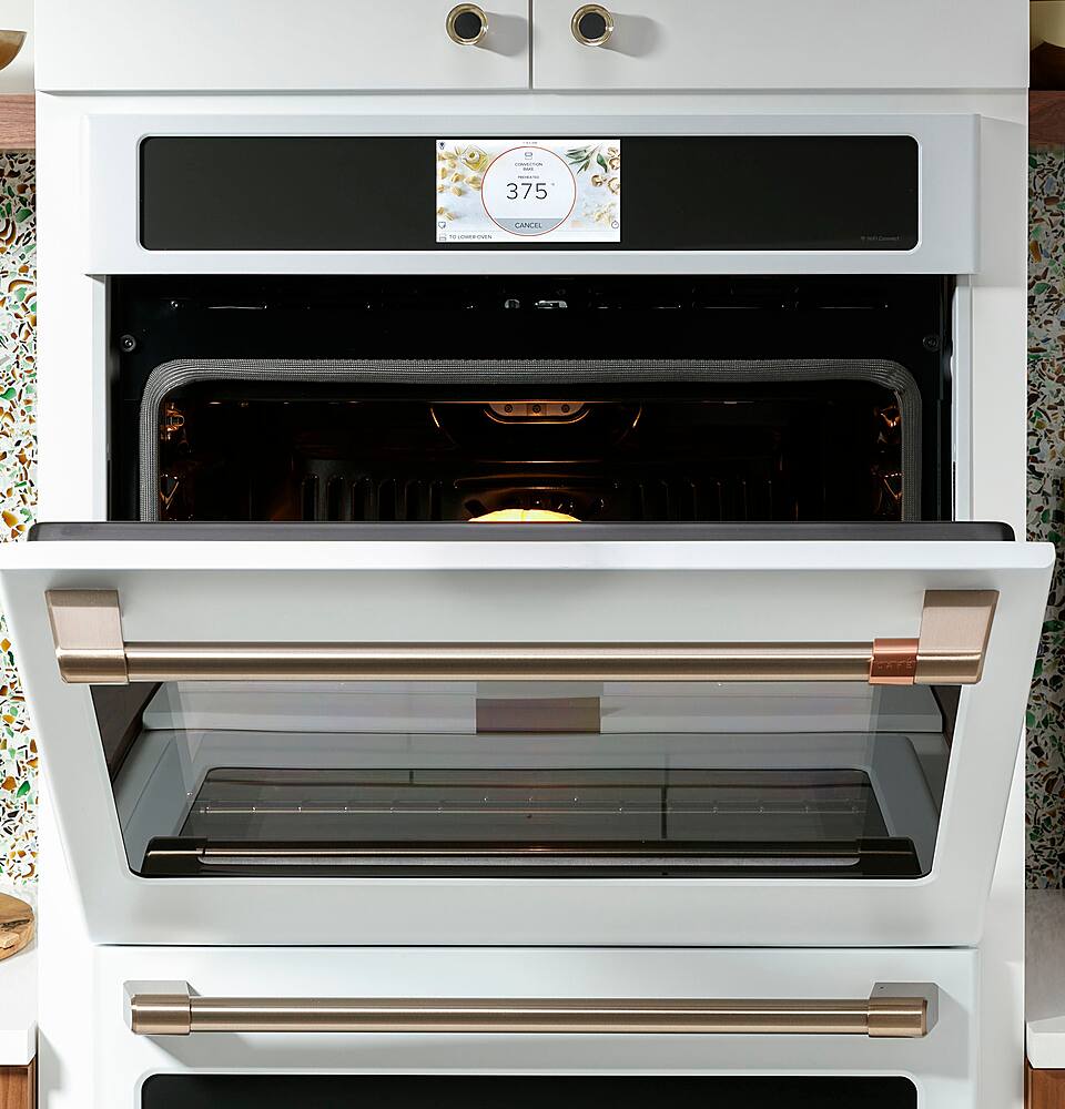 Alt View 27. Café - 30" Built-In Double Electric Convection Wall Oven with True European Convection and In-Oven Camera, Customizable - Matte White.