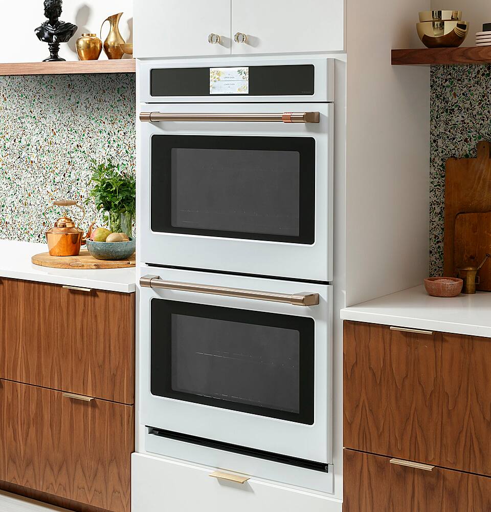Alt View 29. Café - 30" Built-In Double Electric Convection Wall Oven with True European Convection and In-Oven Camera, Customizable - Matte White.