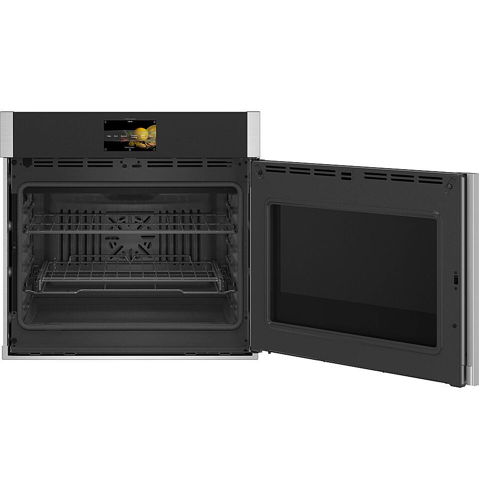 Alt View 11. GE Profile - 30" Built-In Single Electric Convection Wall Oven with Right-Hand Side-Swing Door - Stainless Steel.