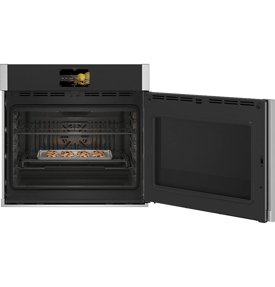Alt View 12. GE Profile - 30" Built-In Single Electric Convection Wall Oven with Right-Hand Side-Swing Door - Stainless Steel.