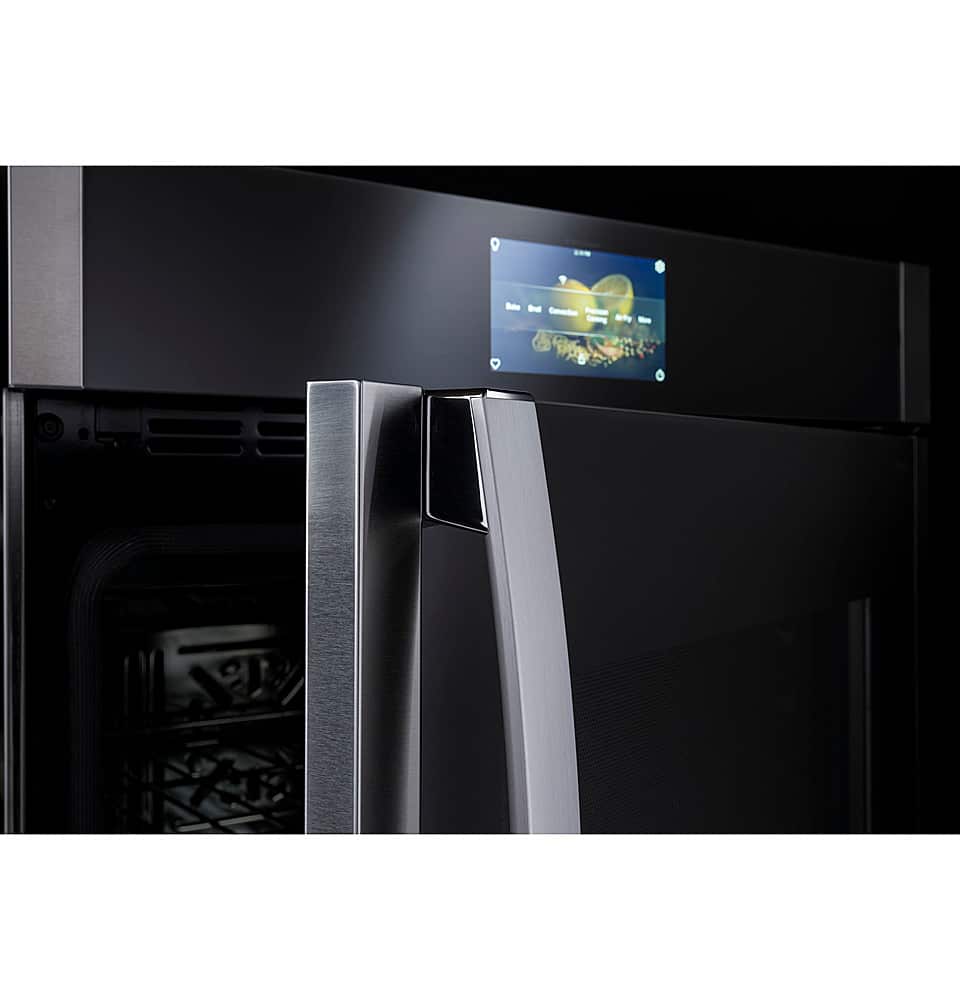 Alt View 16. GE Profile - 30" Built-In Single Electric Convection Wall Oven with Right-Hand Side-Swing Door - Stainless Steel.