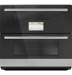 Café - 30" Built-In Double Electric Convection Wall Oven with Built-In Wi-Fi - Platinum Glass - Front_Zoom
