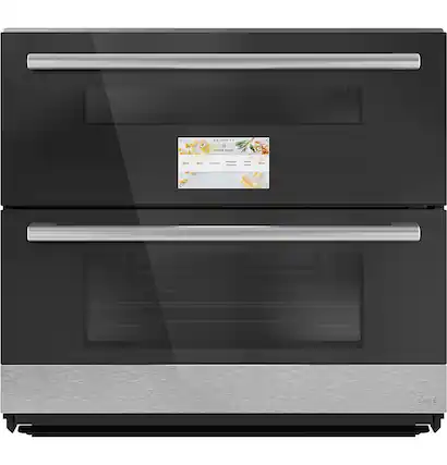 Front. Café - 30" Built-In Double Electric Convection Wall Oven with Built-In Wi-Fi - Platinum Glass.