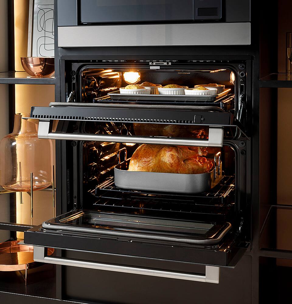 Alt View 17. Café - 30" Built-In Double Electric Convection Wall Oven with Built-In Wi-Fi - Platinum Glass.
