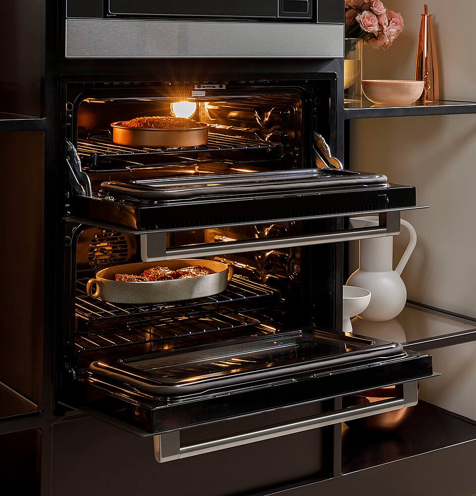 Alt View 19. Café - 30" Built-In Double Electric Convection Wall Oven with Built-In Wi-Fi - Platinum Glass.