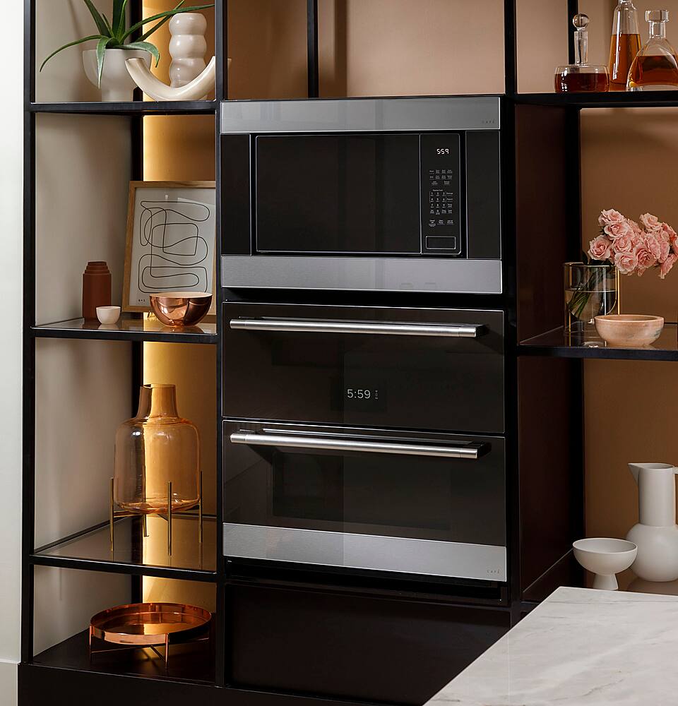 Alt View 22. Café - 30" Built-In Double Electric Convection Wall Oven with Built-In Wi-Fi - Platinum Glass.