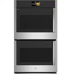 GE Profile - 30" Built-In Double Electric Convection Wall Oven with Left-Hand Side-Swing Door - Stainless Steel - Front_Zoom