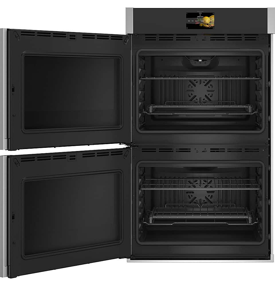 Alt View 11. GE Profile - 30" Built-In Double Electric Convection Wall Oven with Left-Hand Side-Swing Door - Stainless Steel.