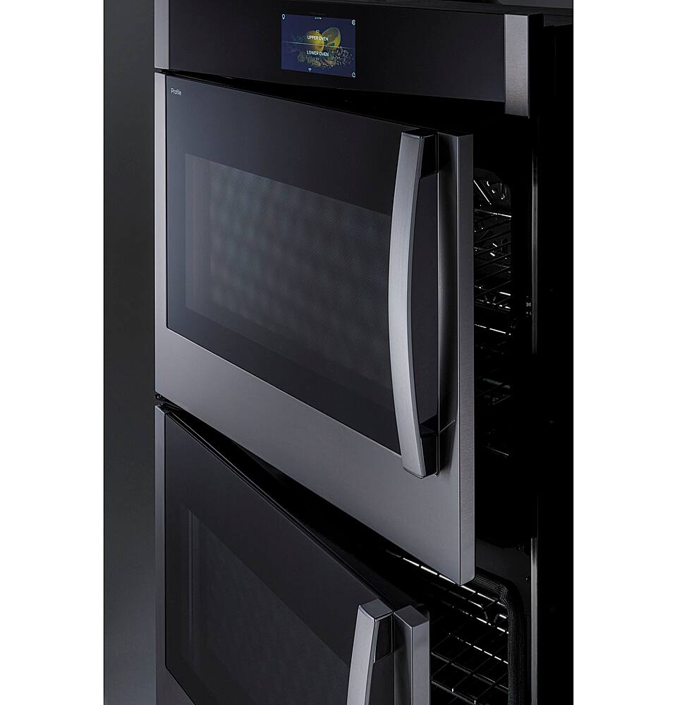 Alt View 15. GE Profile - 30" Built-In Double Electric Convection Wall Oven with Left-Hand Side-Swing Door - Stainless Steel.