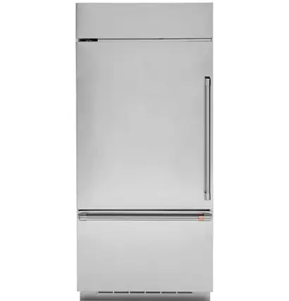 Front. Café - 21.3 Cu. Ft. Bottom-Freezer Built-In Refrigerator with Left-Hand Side Door - Stainless Steel.