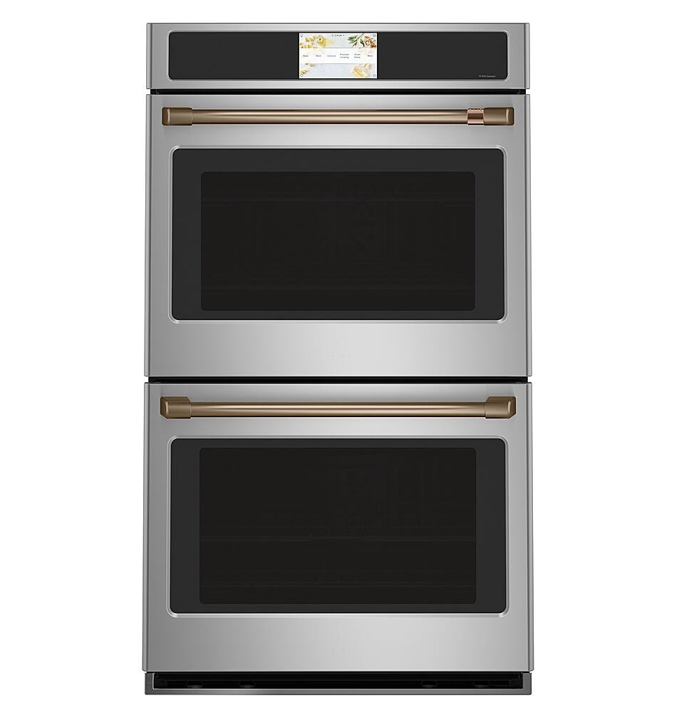 Alt View 36. Café - 30" Built-In Double Electric Convection Wall Oven with True European Convection and In-Oven Camera, Customizable - Stainless Steel.