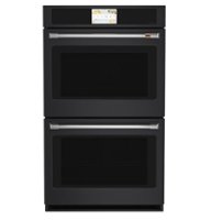 Café - 30" Built-In Double Electric Convection Wall Oven w/ True European Convection, In-Oven Camera, Customizable - Matte Black - Front_Zoom
