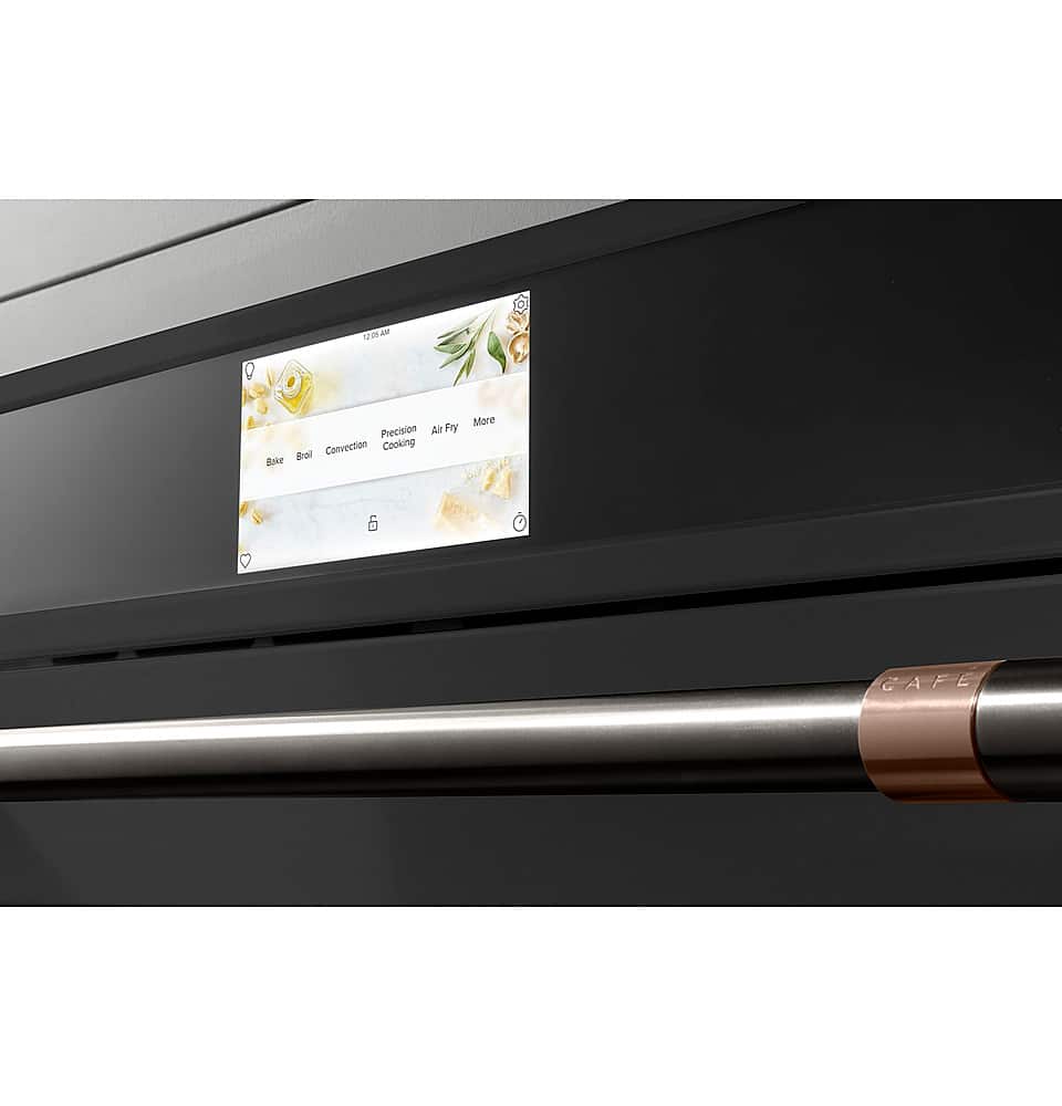 Alt View 33. Café - 30" Built-In Double Electric Convection Wall Oven w/ True European Convection, In-Oven Camera, Customizable - Matte Black.