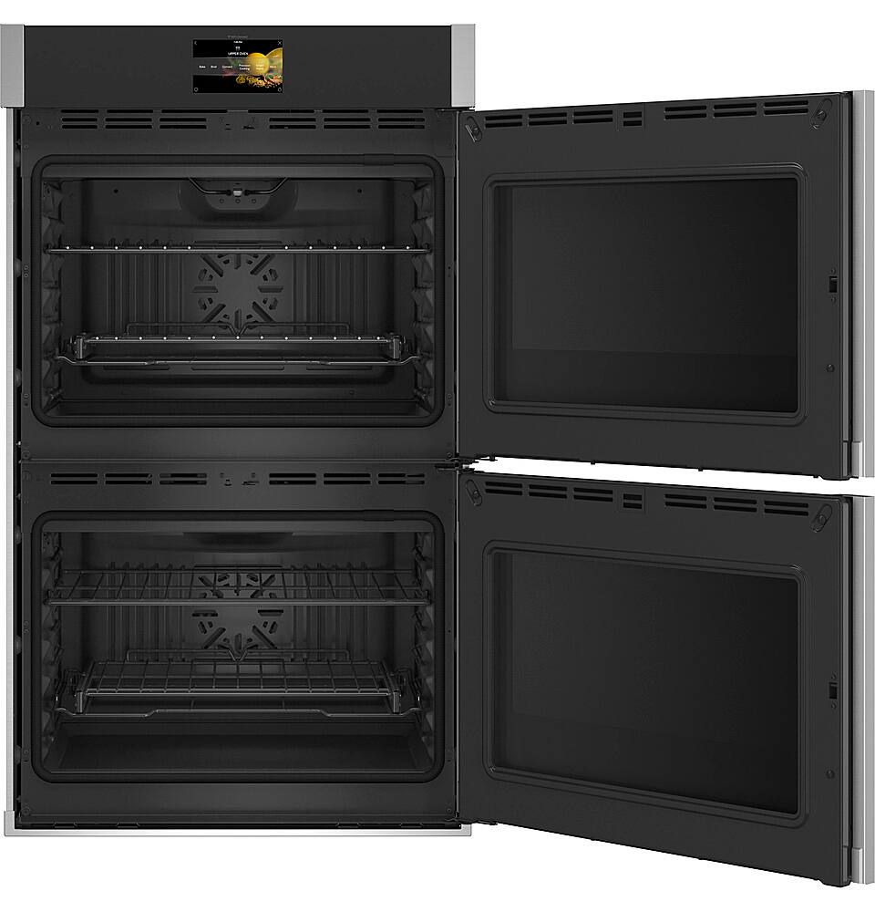 Alt View 11. GE Profile - 30" Built-In Double Electric Convection Wall Oven with Right-Hand Side-Swing Door - Stainless Steel.