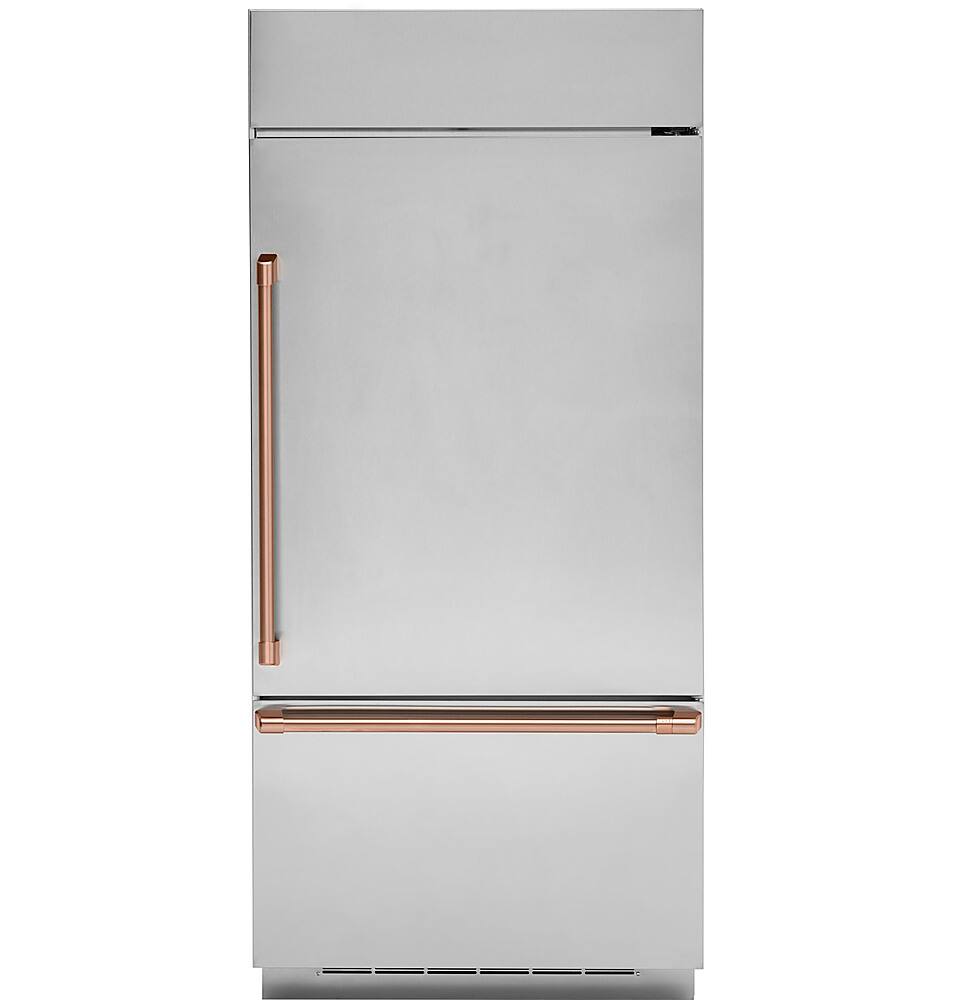 Alt View 11. Café - Handle Kit for Café Built-In Bottom Freezer Refrigerators - Brushed Copper.