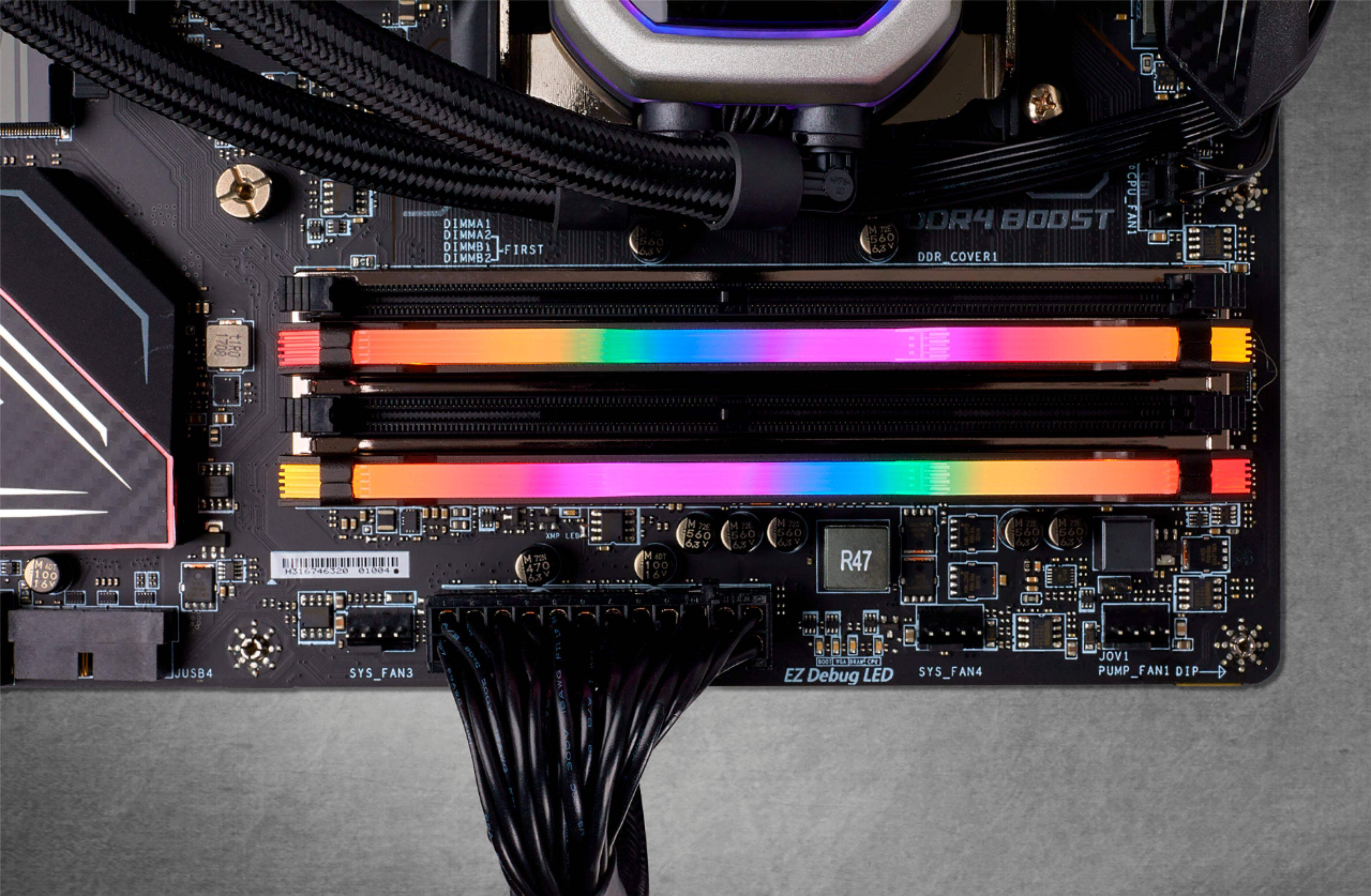 Alt View 13. CORSAIR - VENGEANCE RGB PRO 32GB (2x16GB) DDR4 3600MHz C18 UDIMM Desktop Memory - Black.