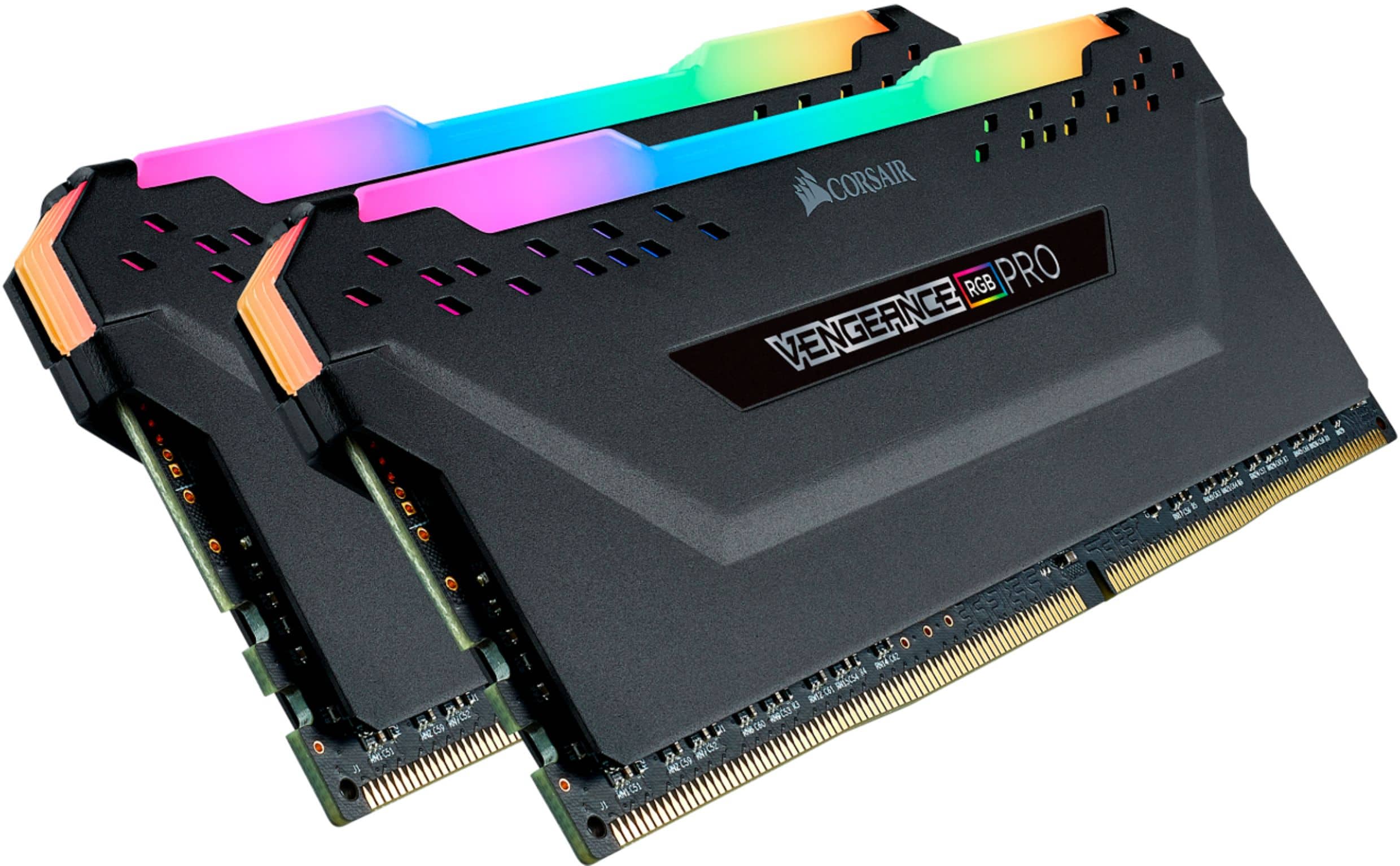 Alt View 1. CORSAIR - VENGEANCE RGB PRO 32GB (2x16GB) DDR4 3600MHz C18 UDIMM Desktop Memory - Black.