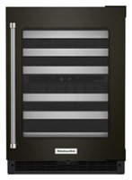 KitchenAid - 46-Bottle Dual Zone Wine Cellar with Glass Door and Metal-Front Racks - Black Stainless Steel - Front_Zoom