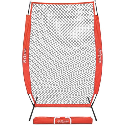 GoSports - Baseball and Softball 7 X 4 Foot Pitcher Protection Screen Safety Net - red