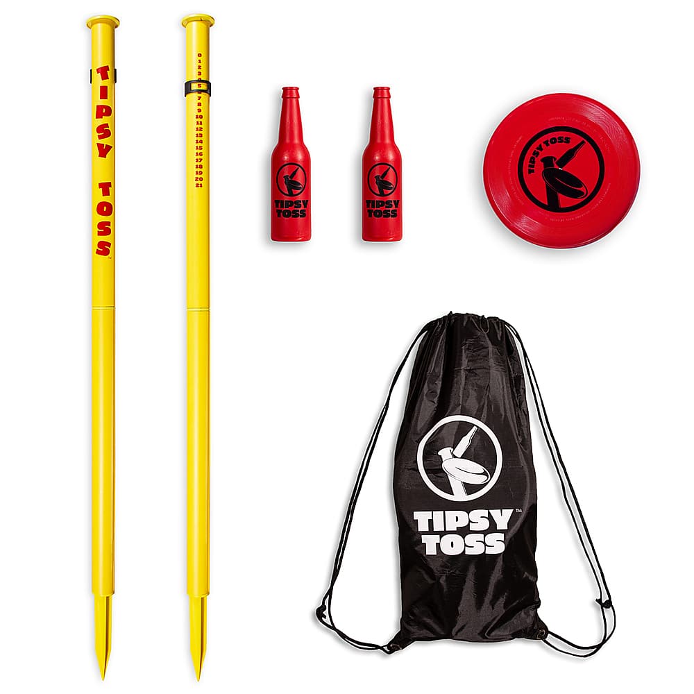 GoSports - Flying Disc Bottle Drop Tipsy Toss Game Set Yard Game and Carrying Case