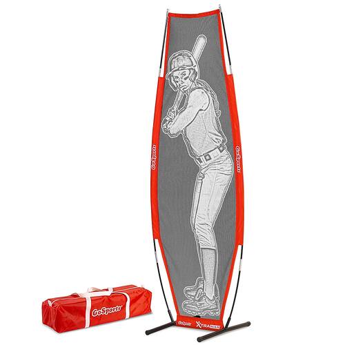 GoSports - XTRAMAN Reversible Softball Dummy Batter Pitcher Training Mannequin Net - red