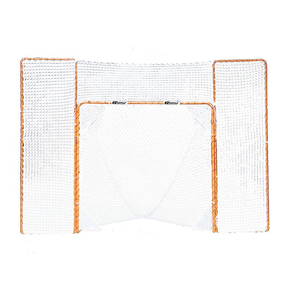 EZGoal - Portable Folding Lacrosse Practice Net Goal with Backstop and Targets - Orange