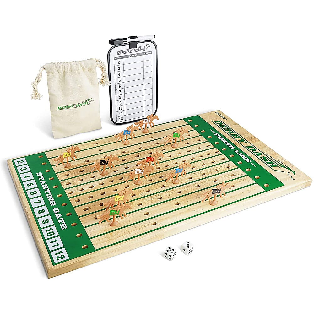 GoSports - Derby Dash Horse Race Game Set with Scoreboard and Game Piece Pouch