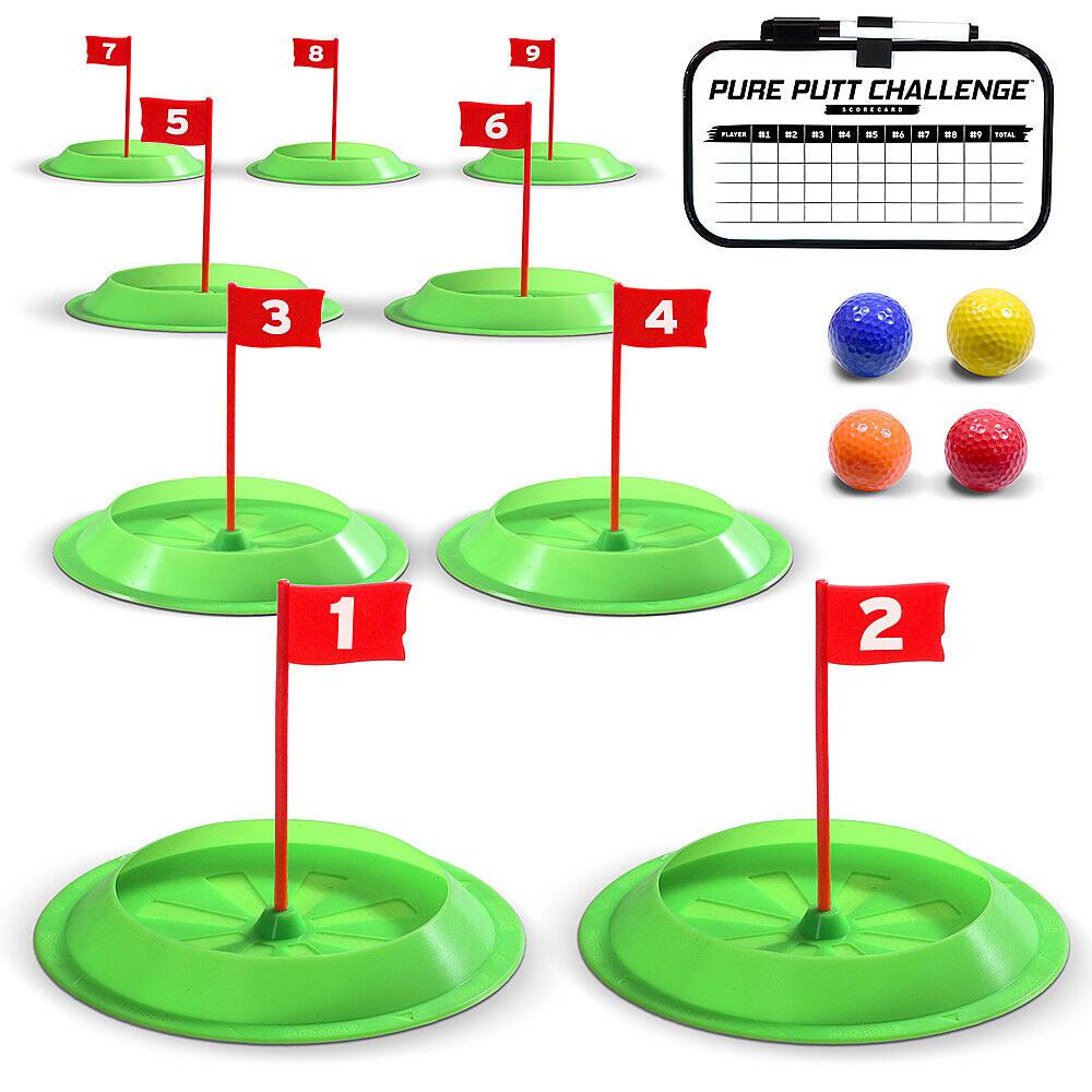 GoSports - Pure Putt Versatile Indoor Outdoor 9 Hole Mini Golf Game Challenge Set