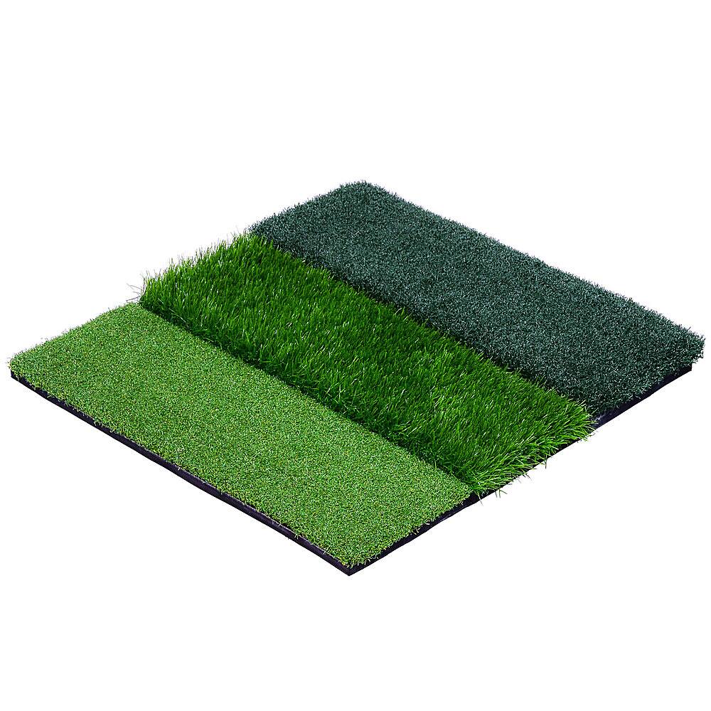 GoSports - Tri-Turf XL Indoor Outdoor Weighted Golf Practice Hitting Mat - Green