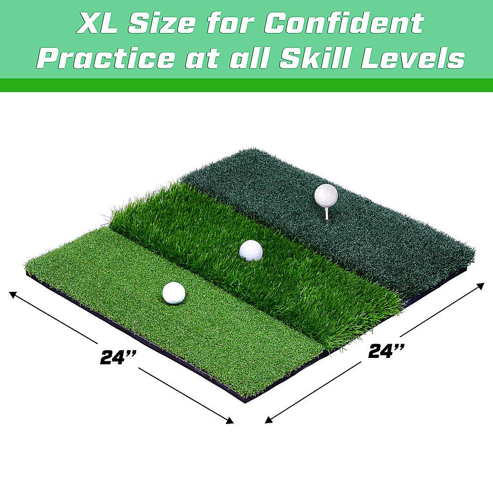 Best Buy GoSports TriTurf XL Indoor Outdoor Weighted Golf Practice Hitting Mat Green GOLF
