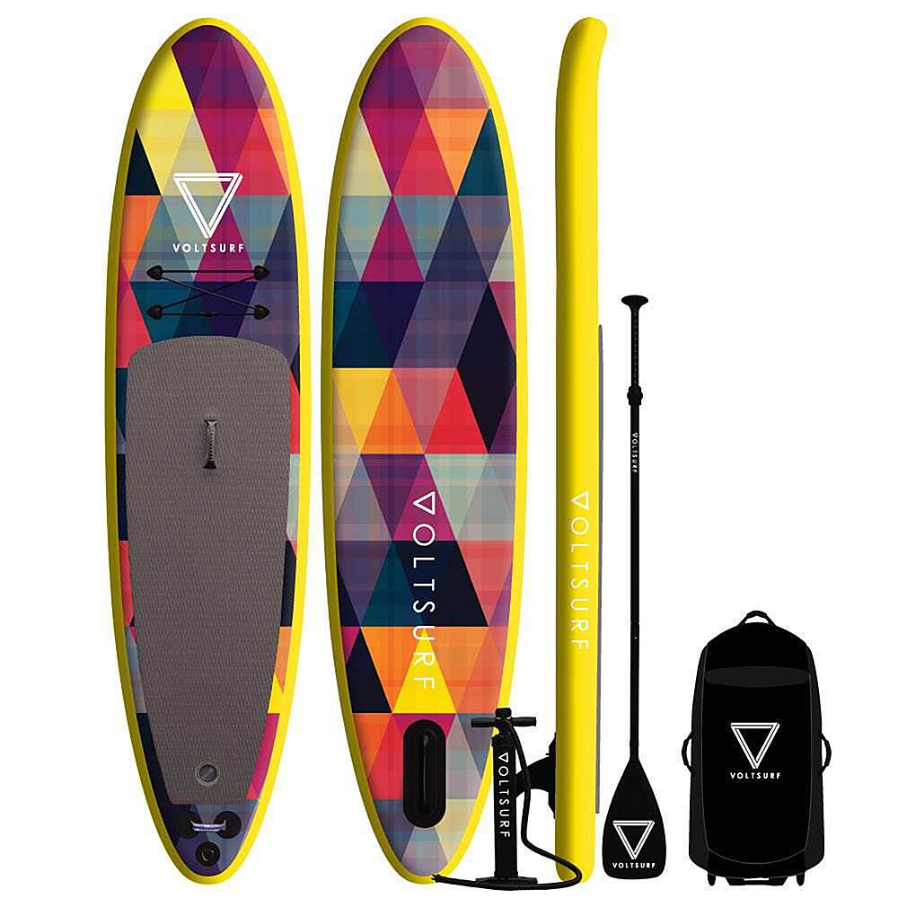 VoltSurf - Rover Inflatable SUP Stand Up Paddle Board Kit w/ Pump - Yellow