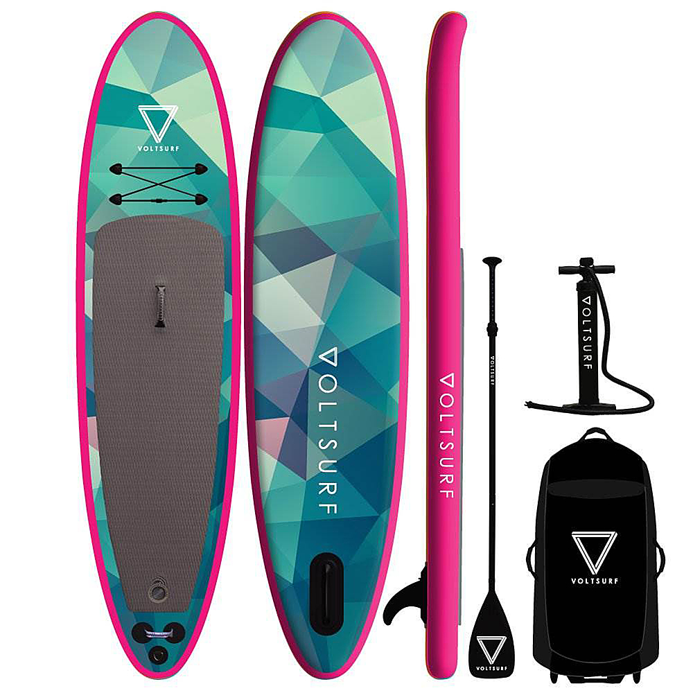 VoltSurf – Rover Inflatable SUP Stand Up Paddle Board Kit w/ Pump – Pink