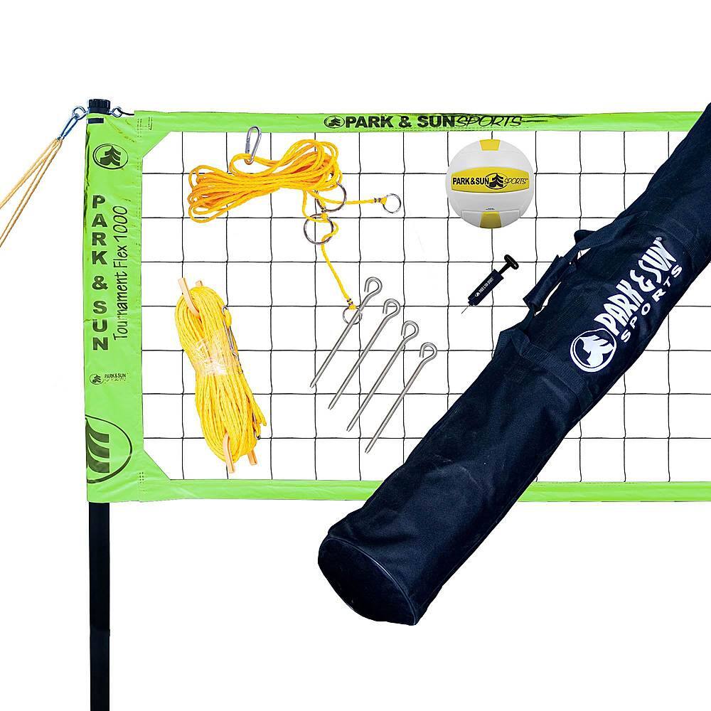 Park & Sun Sports - Tournament Flex 1000 Family Outdoor Volleyball Net Set - Green