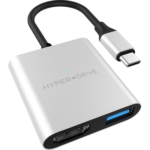 HyperDrive - 3-in-1 USB-C Hub with 4K HDMI Output - Silver