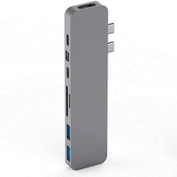 Hyper - PRO 8-in-2 USB-C Hub for MacBook Pro - Gray - Front_Zoom