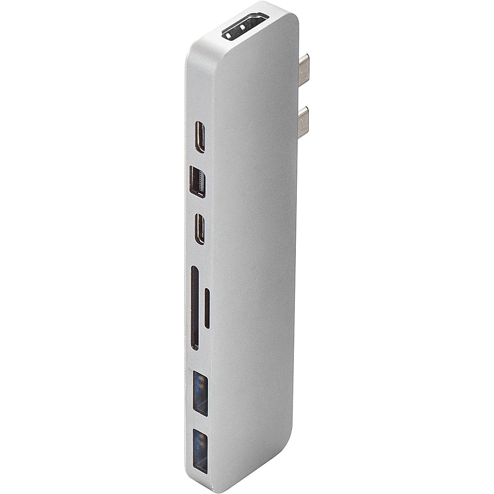 Front. Hyper - PRO 8-in-2 USB-C Hub for MacBook Pro - Silver.