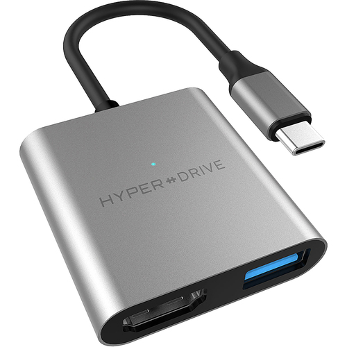 HyperDrive - 3-in-1 USB-C Hub with 4K HDMI Output - Gray