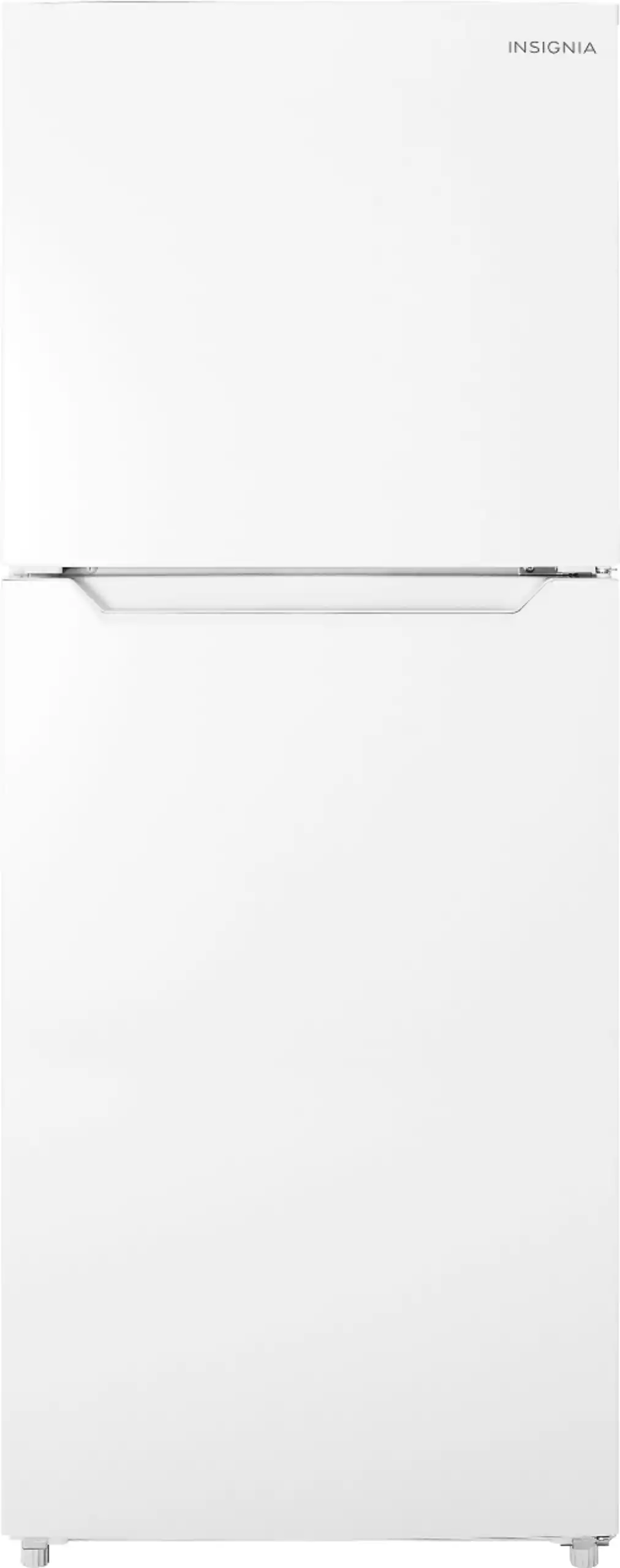 Front. Insignia™ - 10 Cu. Ft. Top-Freezer Refrigerator with Reversible Door and ENERGY STAR Certification - White.