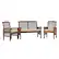 Left. Walker Edison - Modern 3-Piece Slat-Back Acacia Wood Chat Set - Dark Brown.