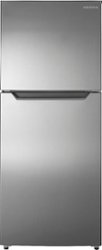 Insignia™ - 10 Cu. Ft. Top-Freezer Refrigerator with Reversible Door - Stainless Steel Look - Front_Zoom