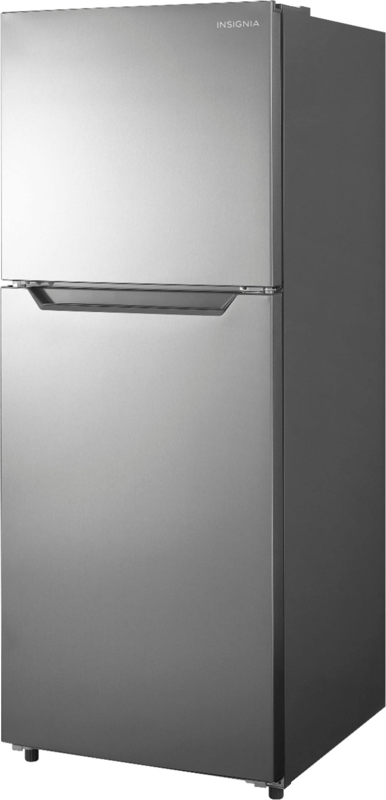 Alt View 11. Insignia™ - 10 Cu. Ft. Top-Freezer Refrigerator with Reversible Door and ENERGY STAR Certification - Stainless Steel Look.