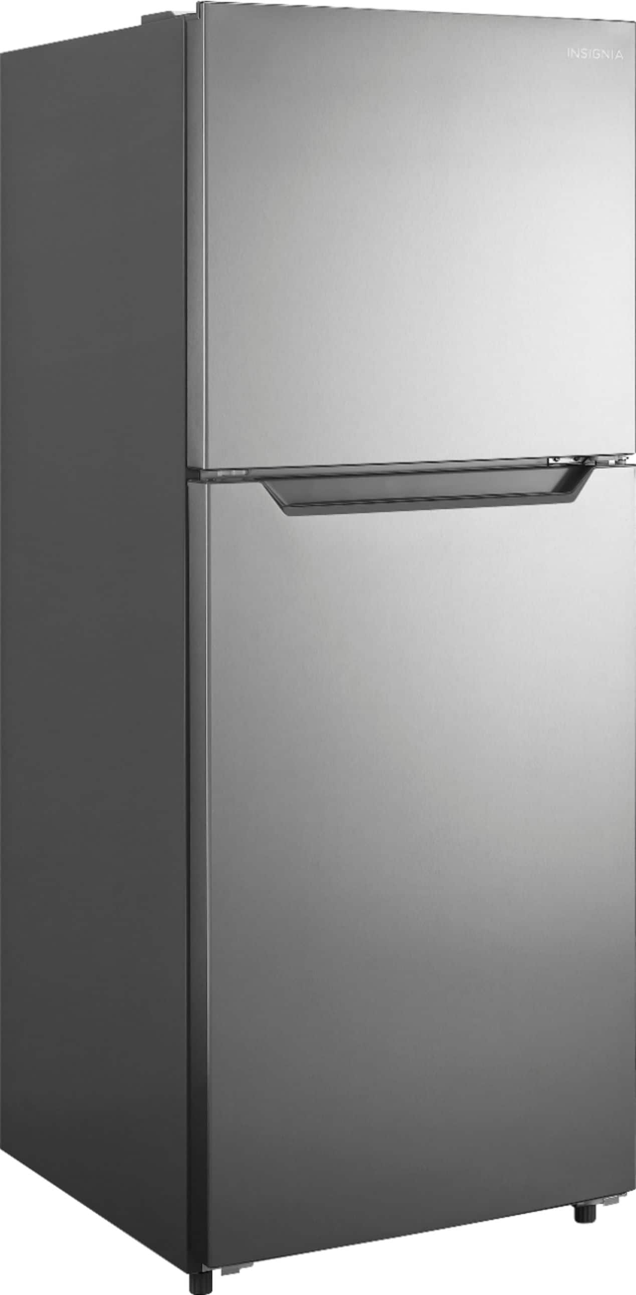 Alt View 13. Insignia™ - 10 Cu. Ft. Top-Freezer Refrigerator with Reversible Door and ENERGY STAR Certification - Stainless Steel Look.