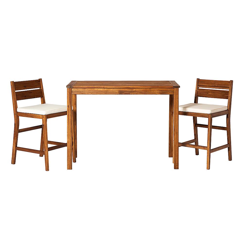 Best Buy Walker Edison 3Piece Acacia Wood Counter Height Dining Set Brown BBOWCNT3BR