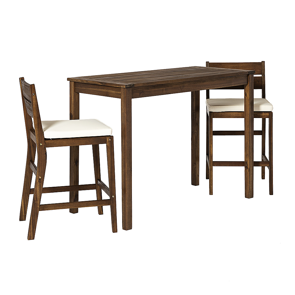 Angle View: Walker Edison - 3-Piece Acacia Wood Counter Height Dining Set - Dark Brown